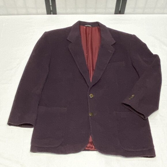 Pronto Uomo Italy Wool Blend Luxury Italian Tailored Suit Jacket Eggplant 42R - Picture 7 of 13